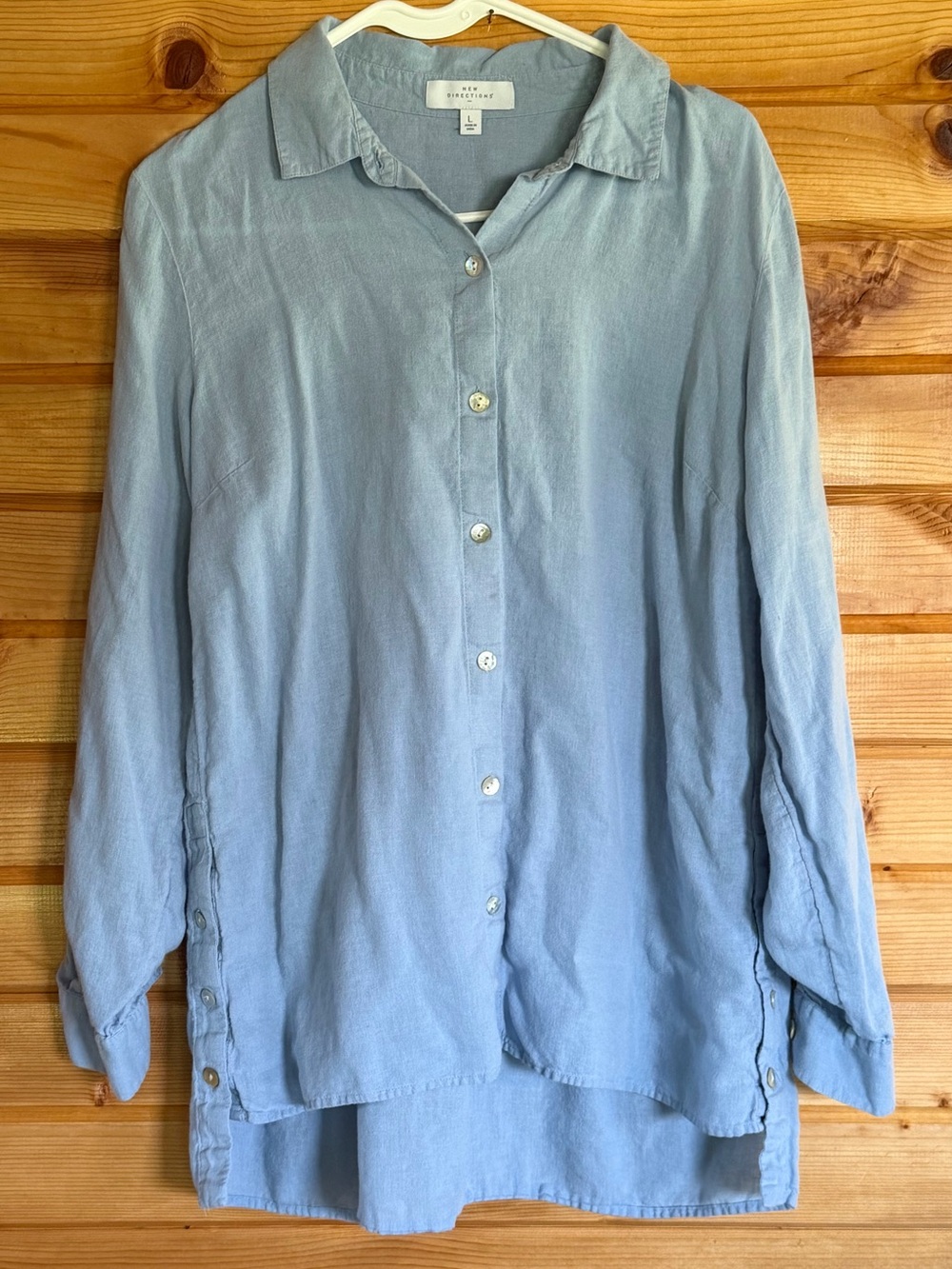 new directions Light Blue Button-Down Shirt
